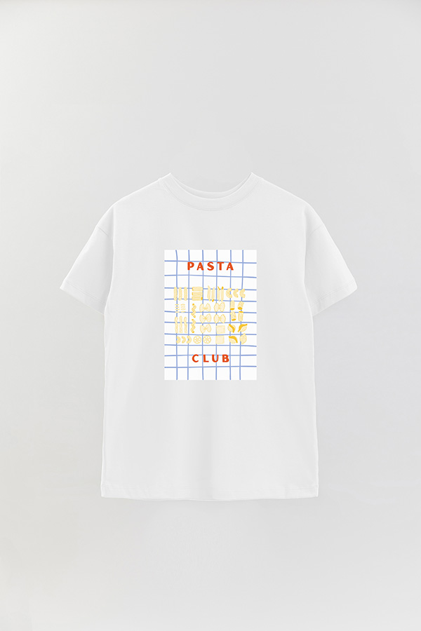 REMERA OVER ESTAMPADA ITALIAN PASTA CLUB