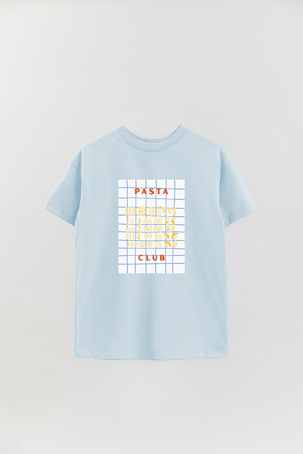 REMERA OVER ESTAMPADA ITALIAN PASTA CLUB
