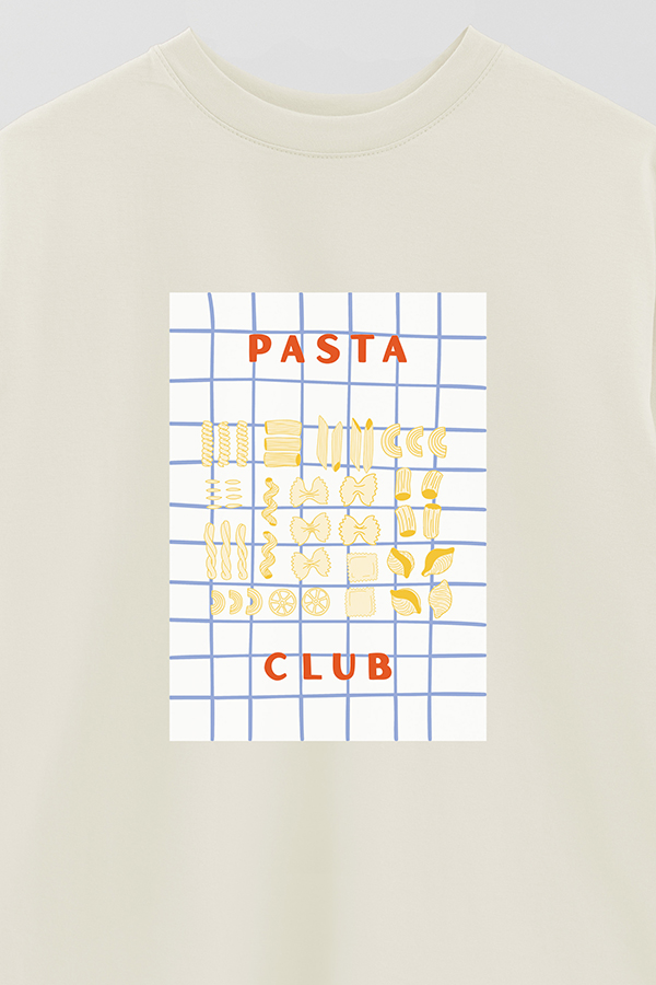REMERA OVER ESTAMPADA ITALIAN PASTA CLUB