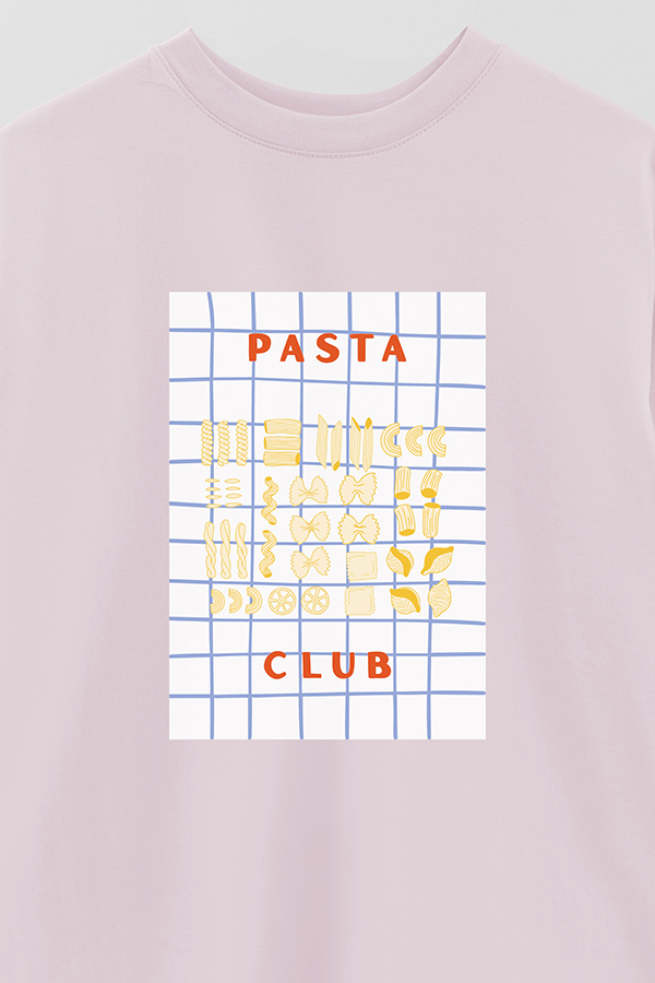 REMERA OVER ESTAMPADA ITALIAN PASTA CLUB