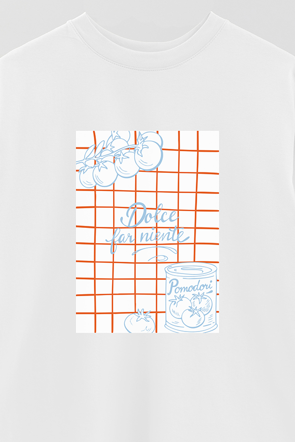 REMERA OVER ESTAMPADA ITALIAN DOLCE FAR NIENTE
