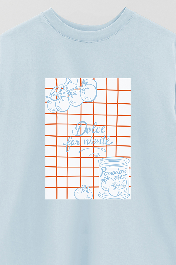 REMERA OVER ESTAMPADA ITALIAN DOLCE FAR NIENTE