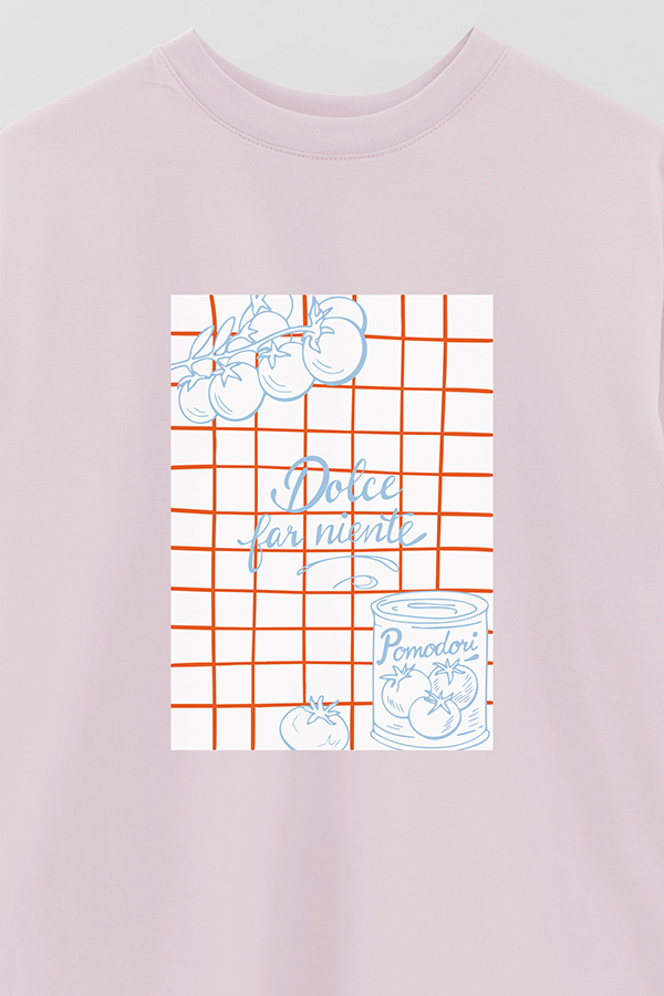 REMERA OVER ESTAMPADA ITALIAN DOLCE FAR NIENTE