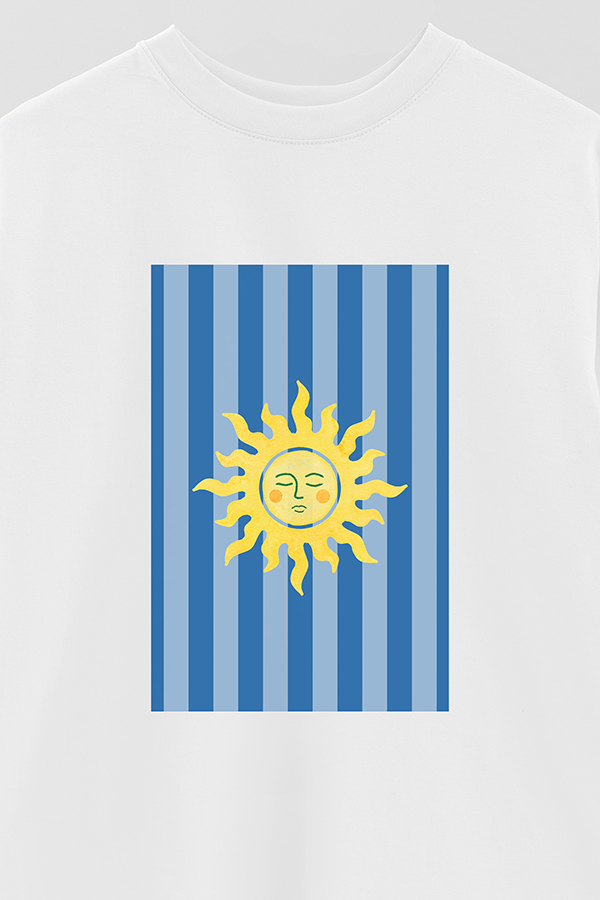 REMERA OVER ESTAMPADA ST SUN BLUE