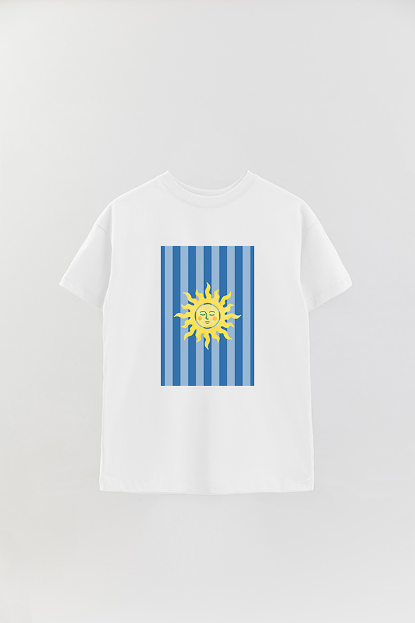 REMERA OVER ESTAMPADA ST SUN BLUE