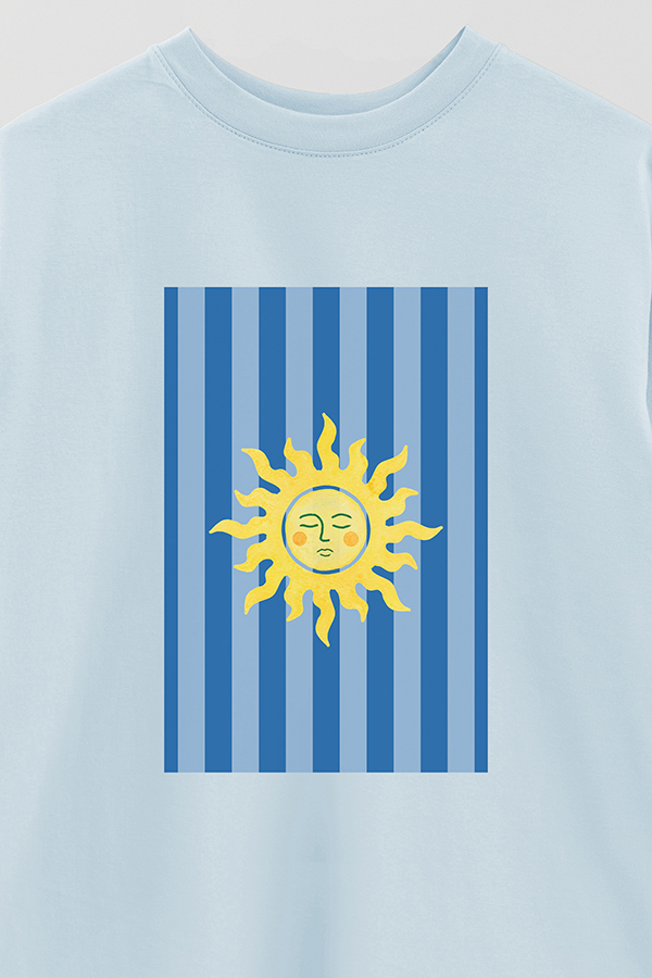 REMERA OVER ESTAMPADA ST SUN BLUE
