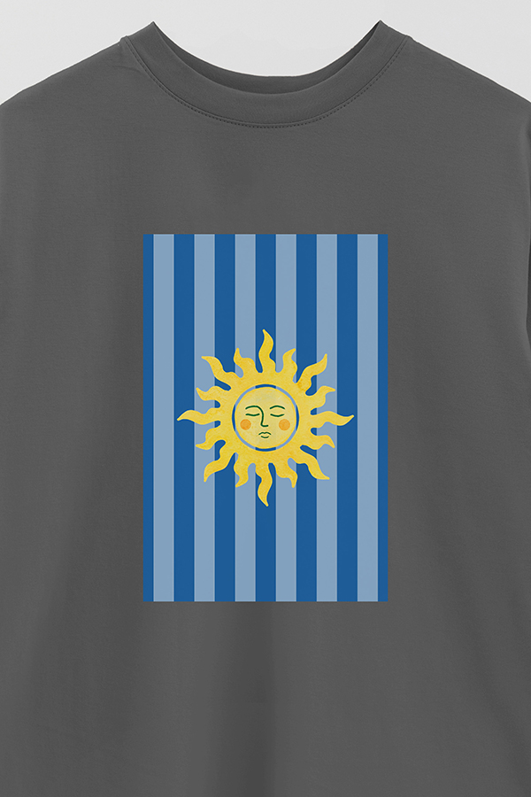 REMERA OVER ESTAMPADA ST SUN BLUE