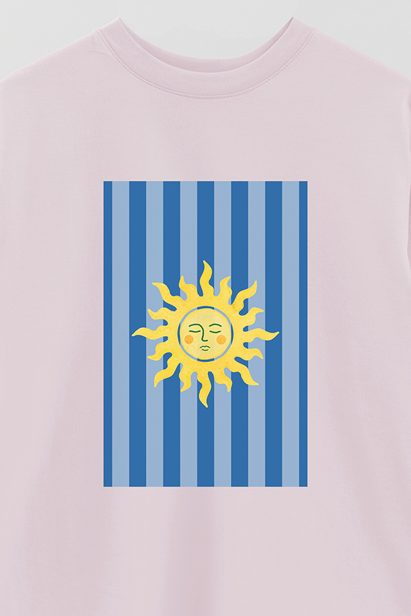 REMERA OVER ESTAMPADA ST SUN BLUE