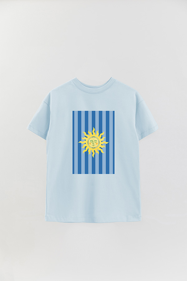 REMERA OVER ESTAMPADA ST SUN BLUE