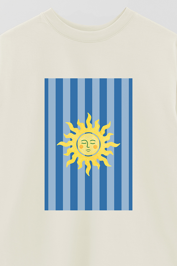 REMERA OVER ESTAMPADA ST SUN BLUE