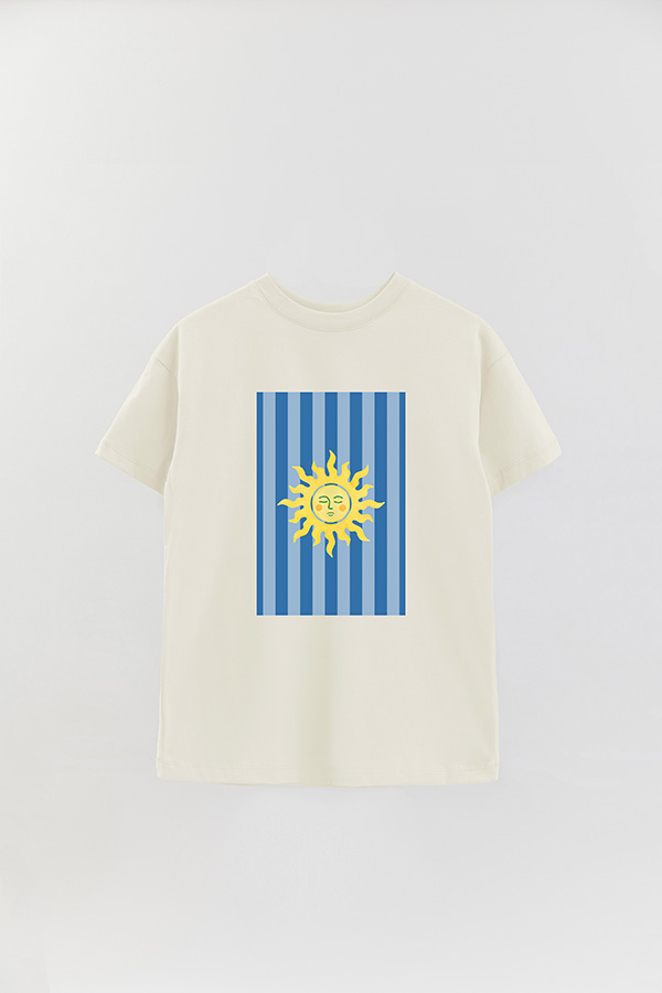 REMERA OVER ESTAMPADA ST SUN BLUE