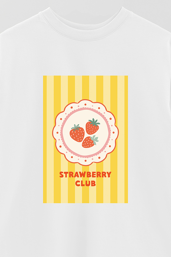 REMERA OVER ESTAMPADA ST STRAWBERRY CLUB