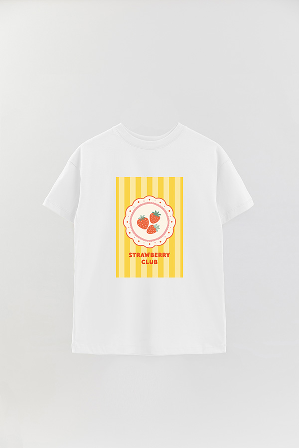 REMERA OVER ESTAMPADA ST STRAWBERRY CLUB