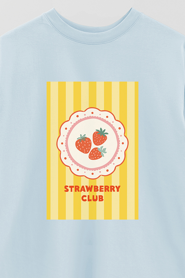 REMERA OVER ESTAMPADA ST STRAWBERRY CLUB