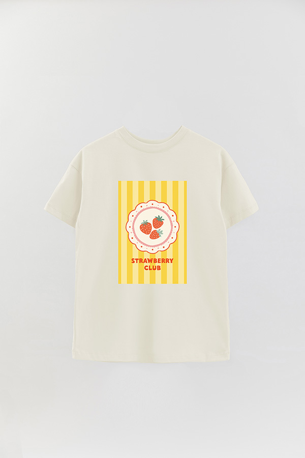 REMERA OVER ESTAMPADA ST STRAWBERRY CLUB