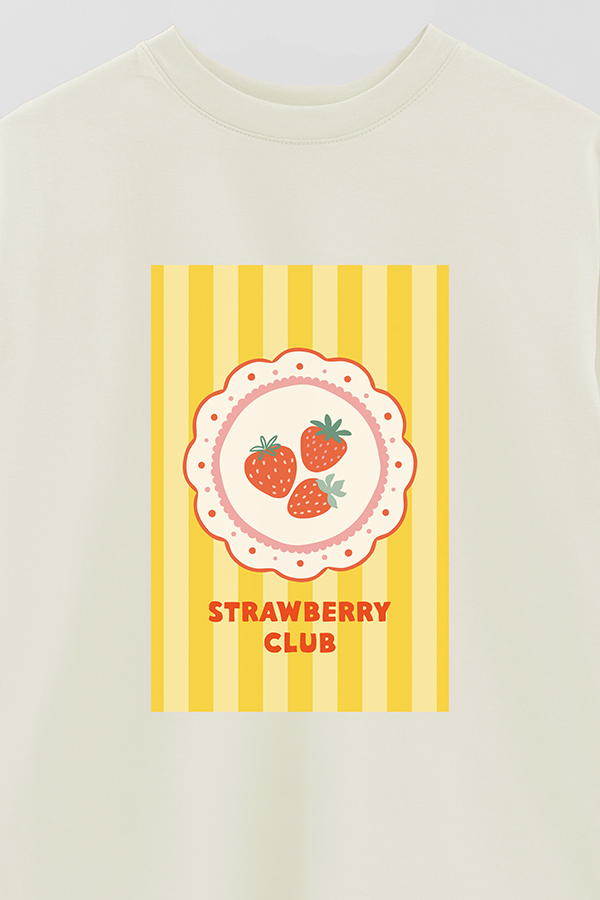 REMERA OVER ESTAMPADA ST STRAWBERRY CLUB