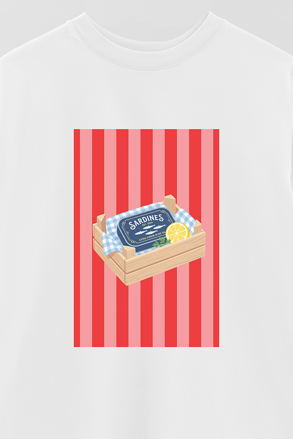 REMERA OVER ESTAMPADA ST SARDINES TRAY