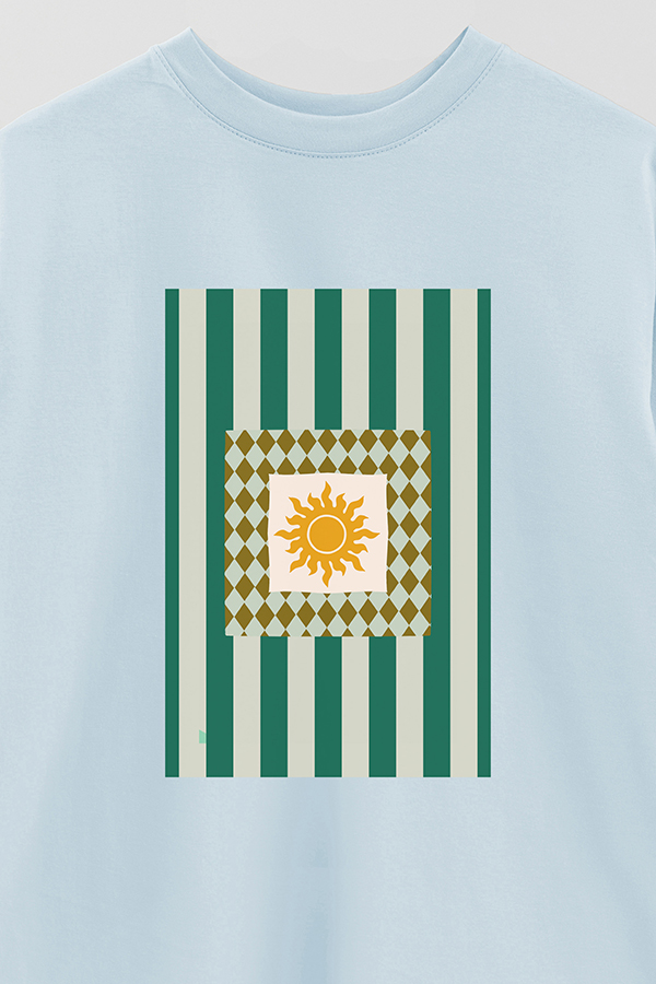 REMERA OVER ESTAMPADA ST GREEN SUN