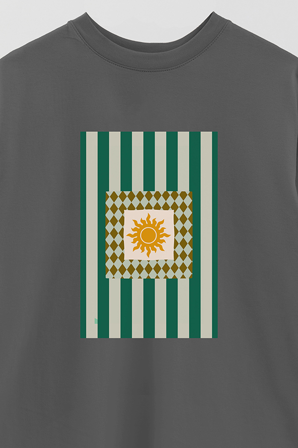 REMERA OVER ESTAMPADA ST GREEN SUN
