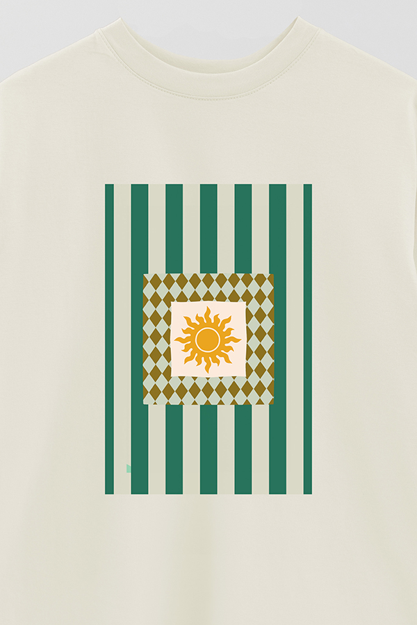 REMERA OVER ESTAMPADA ST GREEN SUN