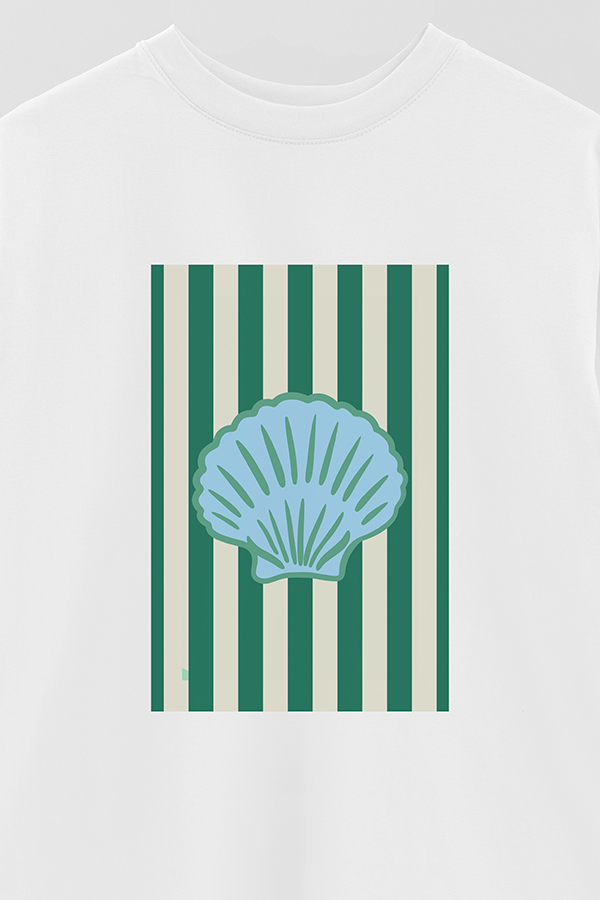 REMERA OVER ESTAMPADA ST GREEN SHELL