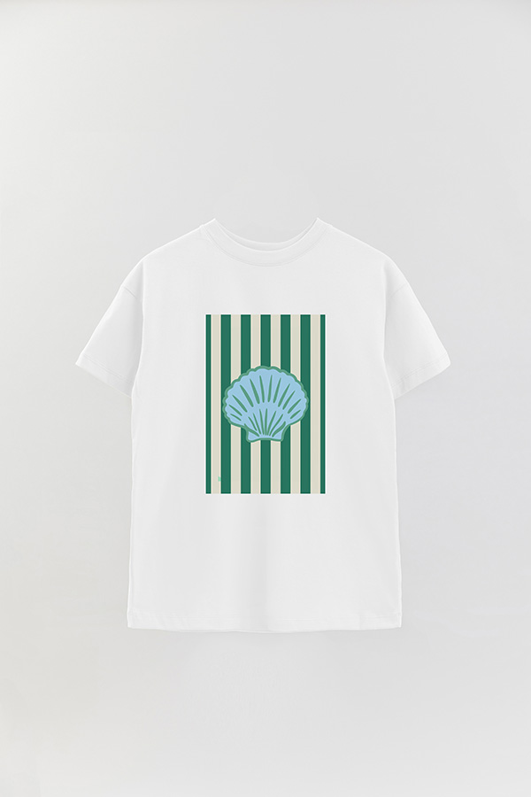 REMERA OVER ESTAMPADA ST GREEN SHELL