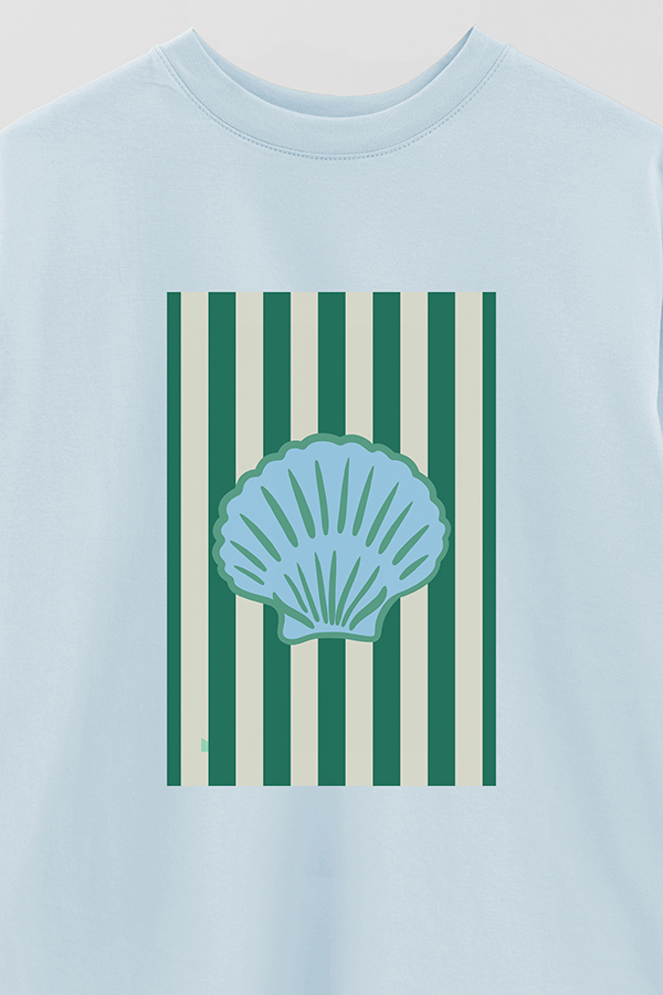REMERA OVER ESTAMPADA ST GREEN SHELL