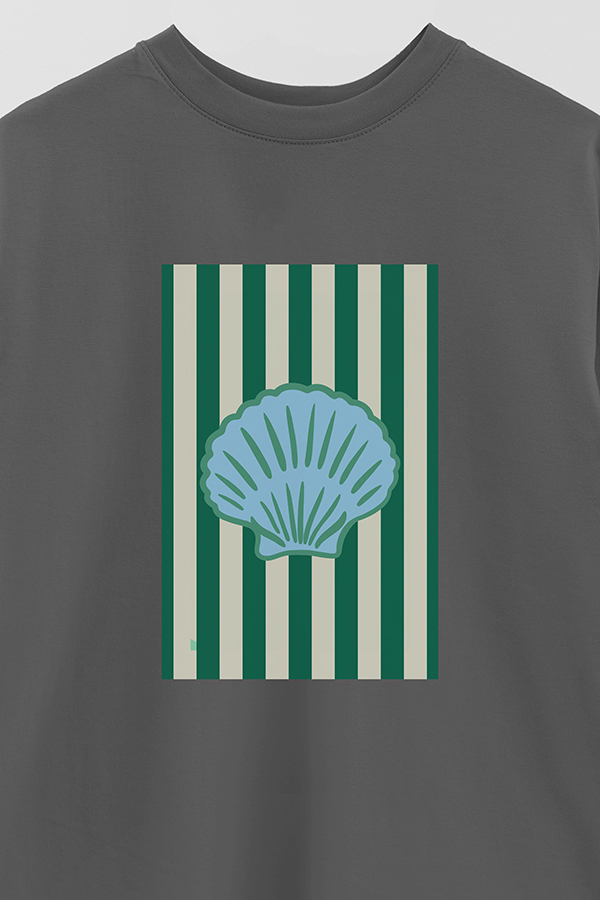 REMERA OVER ESTAMPADA ST GREEN SHELL