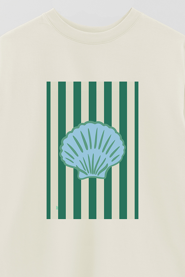 REMERA OVER ESTAMPADA ST GREEN SHELL