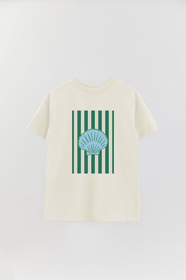 REMERA OVER ESTAMPADA ST GREEN SHELL