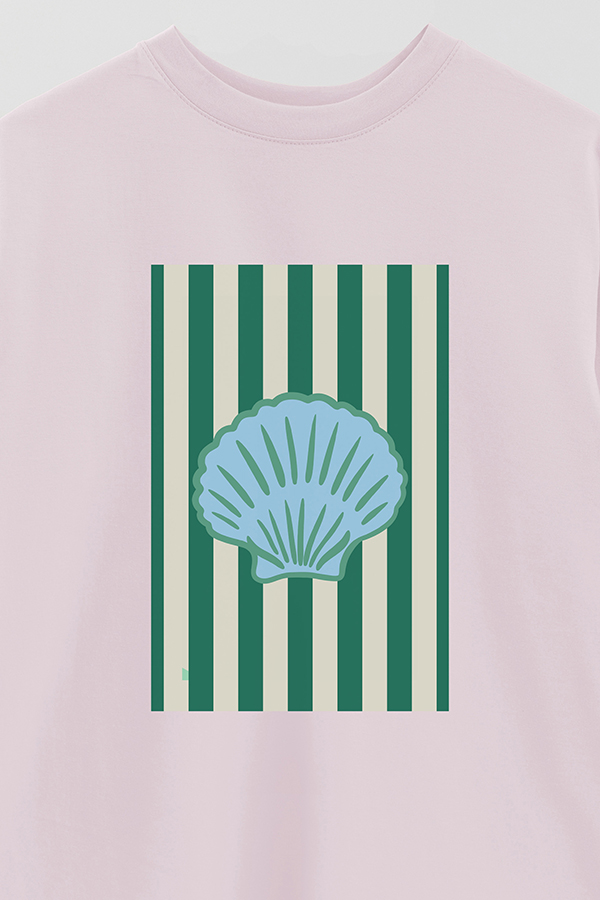 REMERA OVER ESTAMPADA ST GREEN SHELL