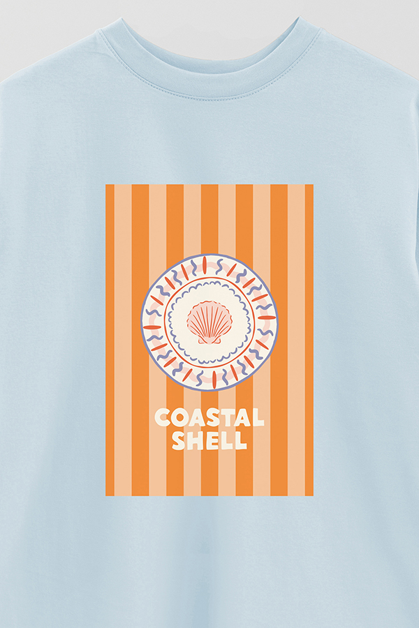 REMERA OVER ESTAMPADA ST COASTAL SHELL