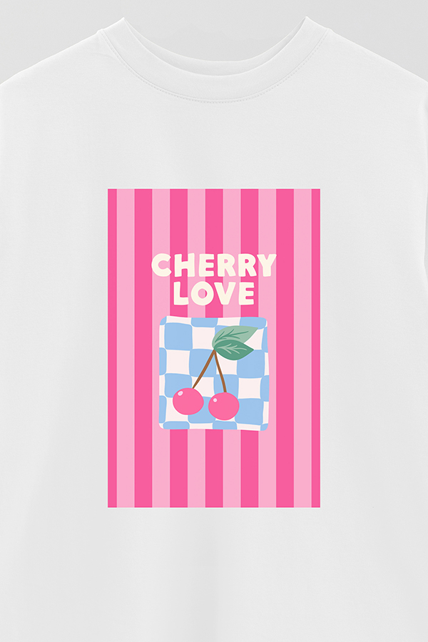 REMERA OVER ESTAMPADA ST CHERRY LOVE