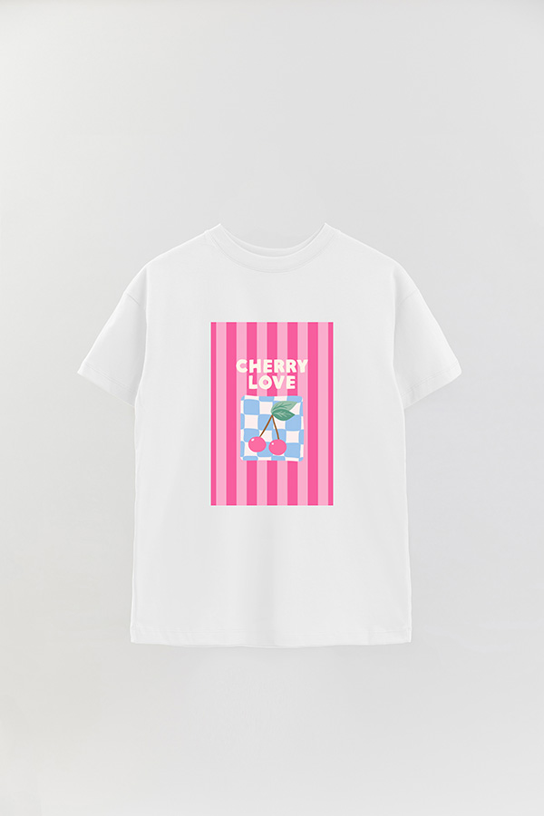 REMERA OVER ESTAMPADA ST CHERRY LOVE