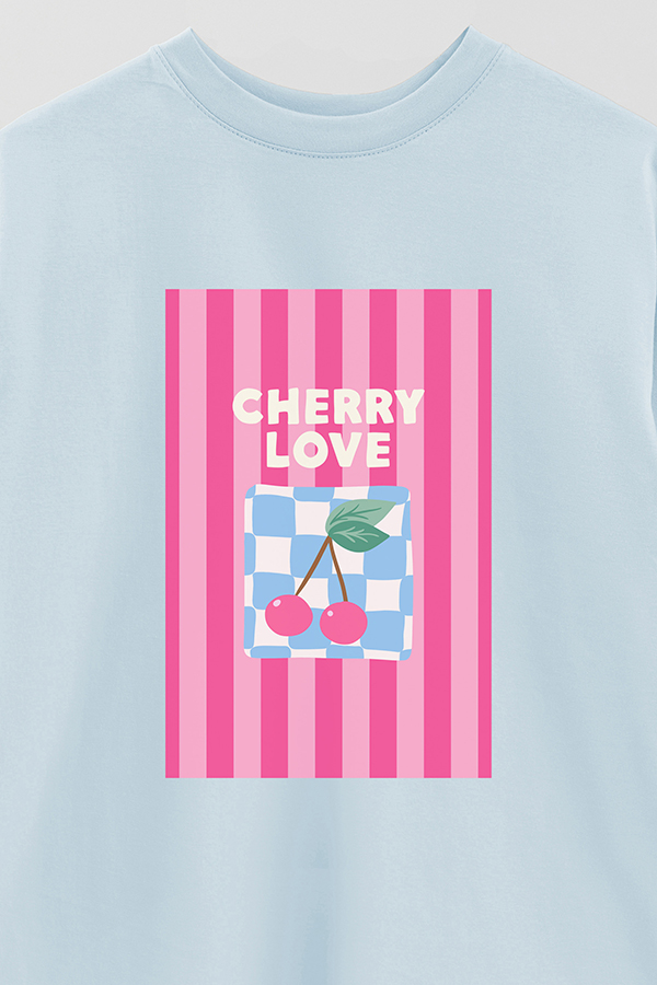 REMERA OVER ESTAMPADA ST CHERRY LOVE