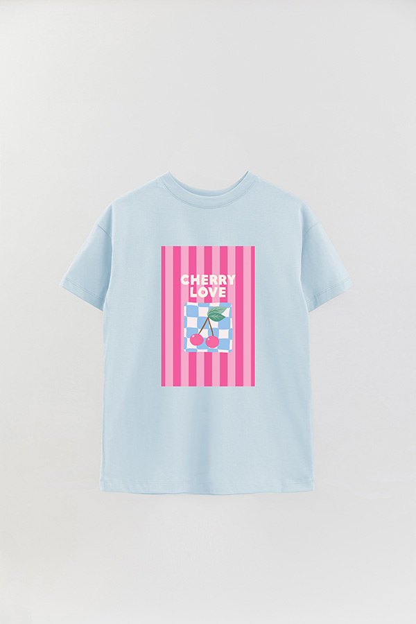 REMERA OVER ESTAMPADA ST CHERRY LOVE