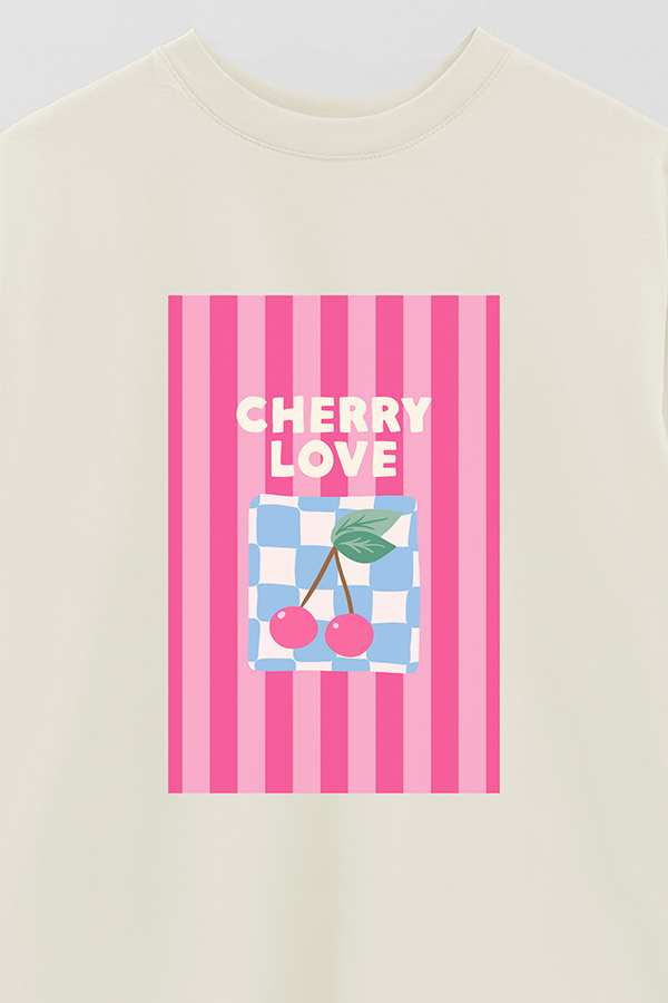 REMERA OVER ESTAMPADA ST CHERRY LOVE