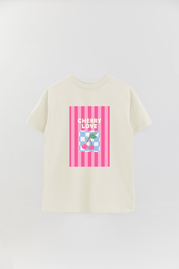 REMERA OVER ESTAMPADA ST CHERRY LOVE