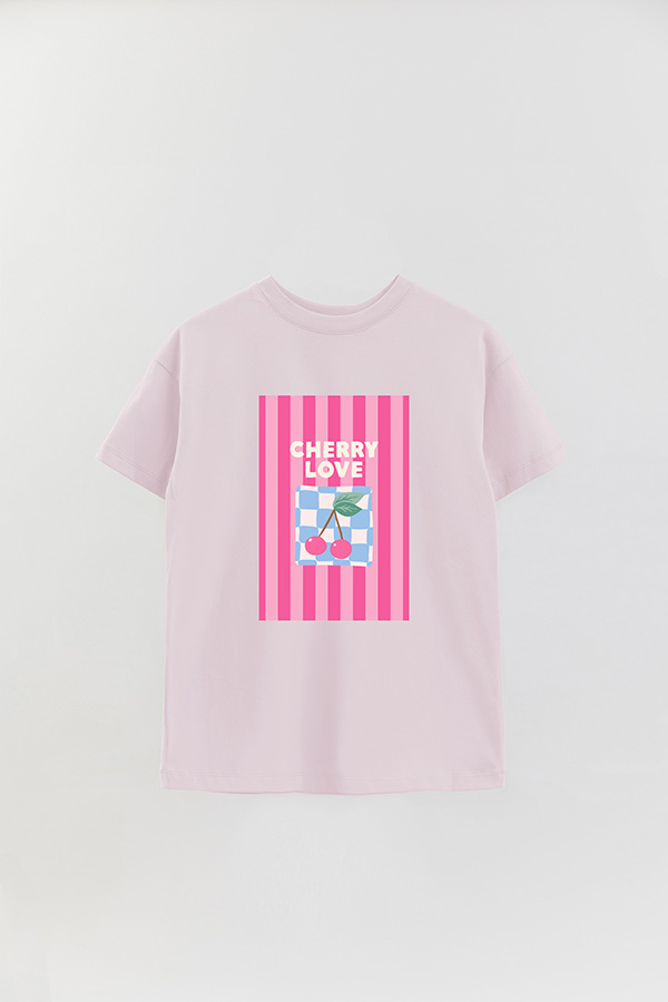 REMERA OVER ESTAMPADA ST CHERRY LOVE