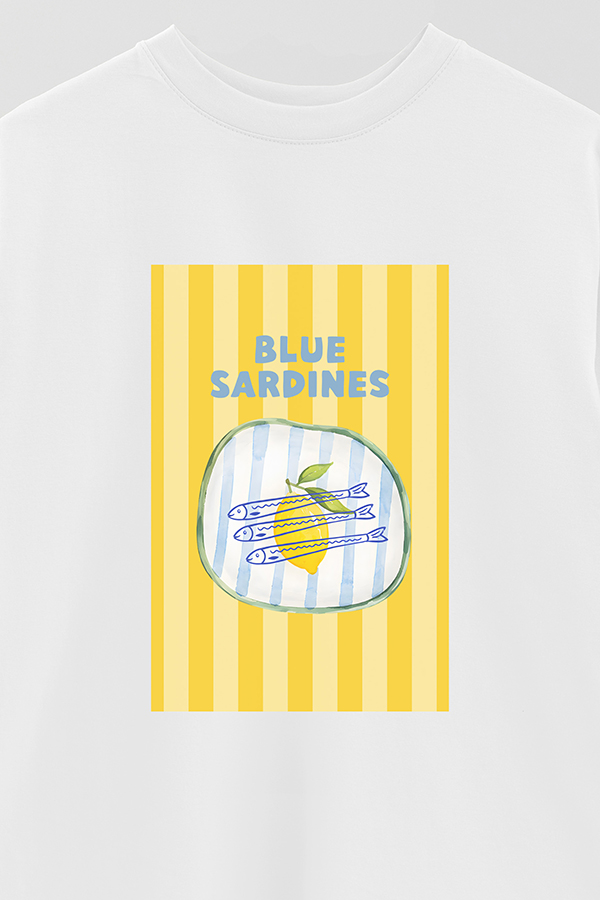 REMERA OVER ESTAMPADA ST BLUE SARDINES
