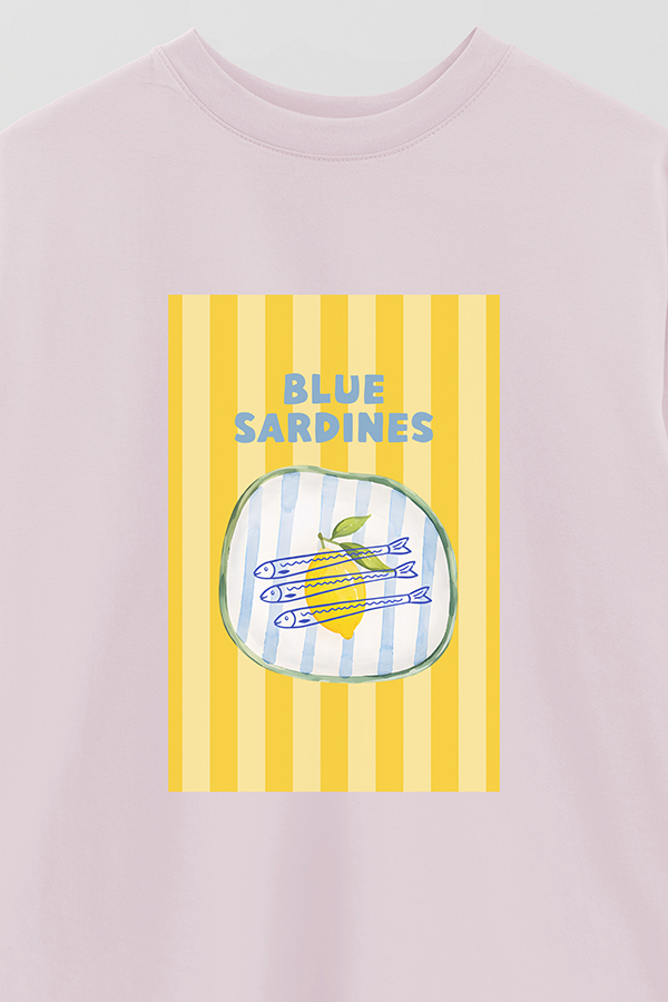 REMERA OVER ESTAMPADA ST BLUE SARDINES