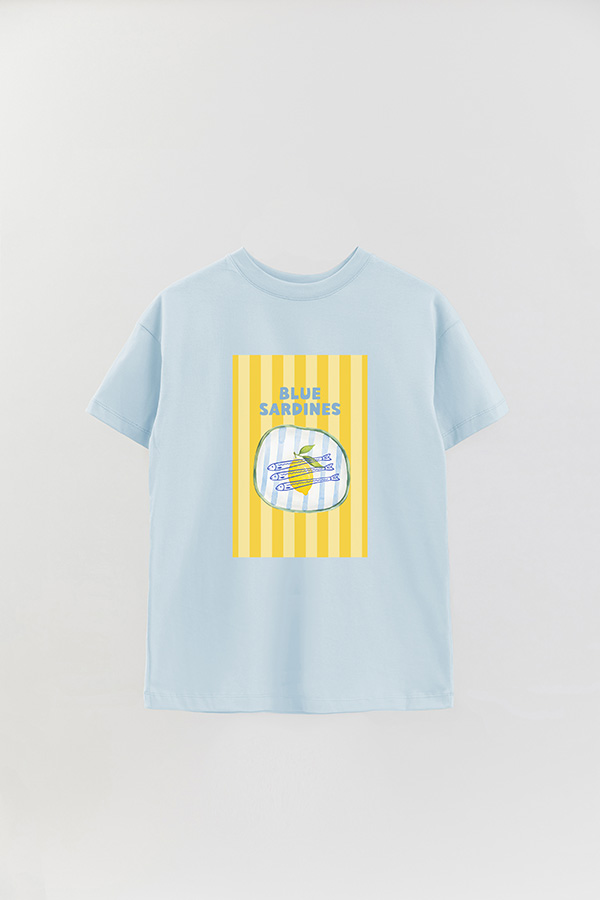 REMERA OVER ESTAMPADA ST BLUE SARDINES