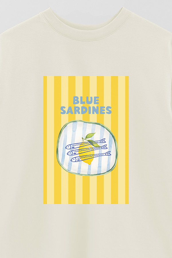 REMERA OVER ESTAMPADA ST BLUE SARDINES