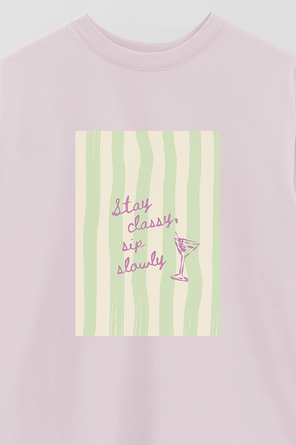 REMERA OVER ESTAMPADA STP STAY CLASSY