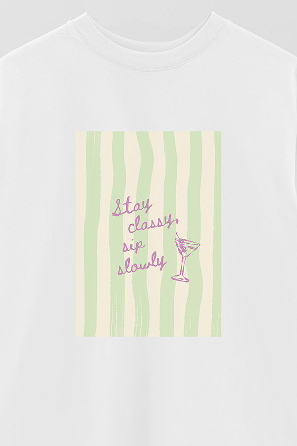 REMERA OVER ESTAMPADA STP STAY CLASSY
