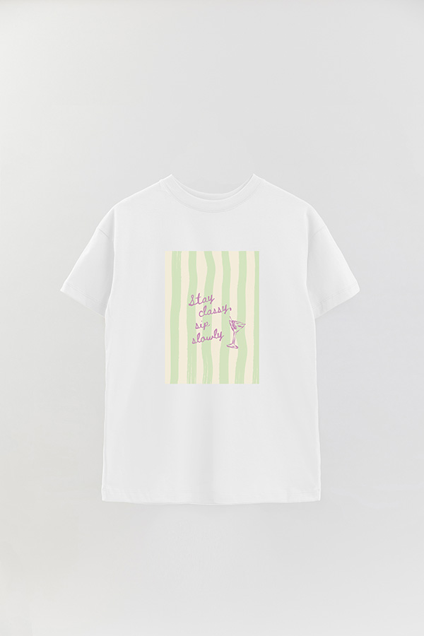REMERA OVER ESTAMPADA STP STAY CLASSY