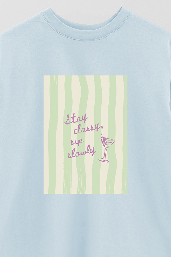 REMERA OVER ESTAMPADA STP STAY CLASSY