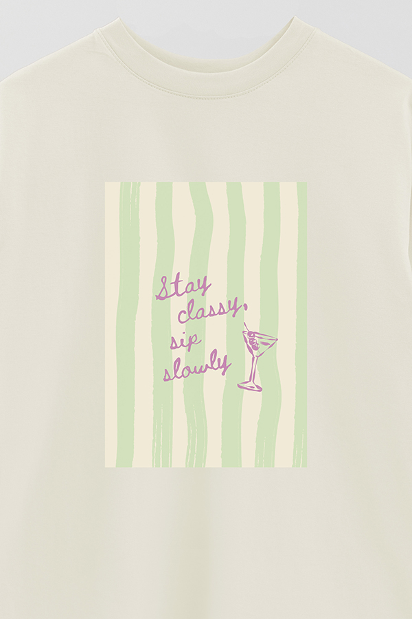 REMERA OVER ESTAMPADA STP STAY CLASSY