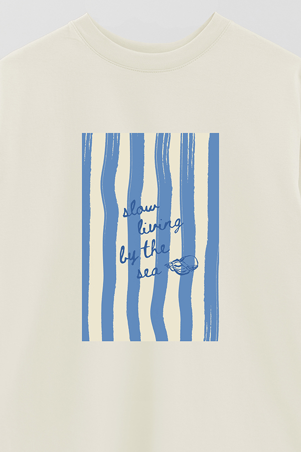 REMERA OVER ESTAMPADA STP SLOW LIVING