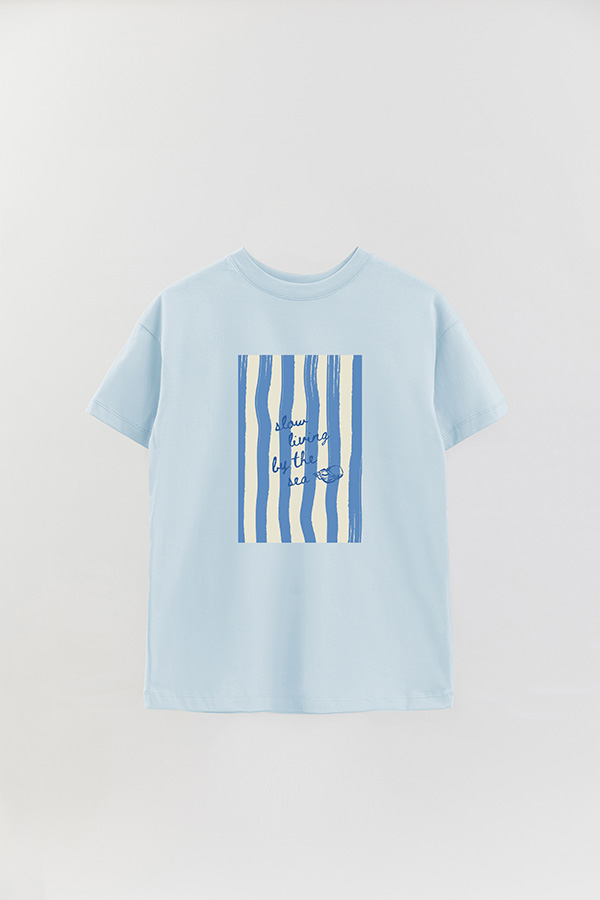 REMERA OVER ESTAMPADA STP SLOW LIVING